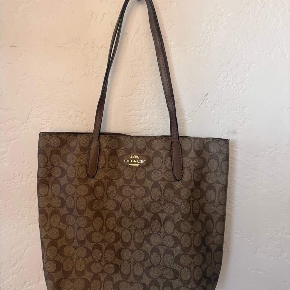 Authentic Brown Coach Signature Tote Bag